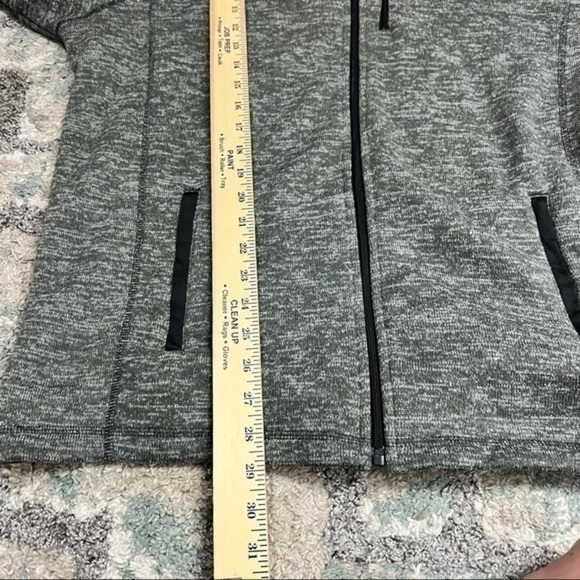 Swisstech Mens Fleece Jacket Gray Space Dye Zipper Pockets Mock Neck L - Picture 5 of 9